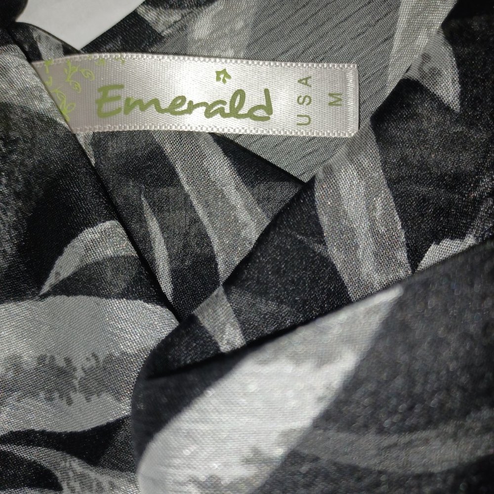 EMERALD LONG SLEEVE SHEER ZEBRA PRINT TOP - Picture 9 of 11